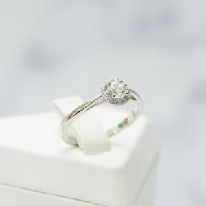 Classic Diamond Halo Engagement Ring