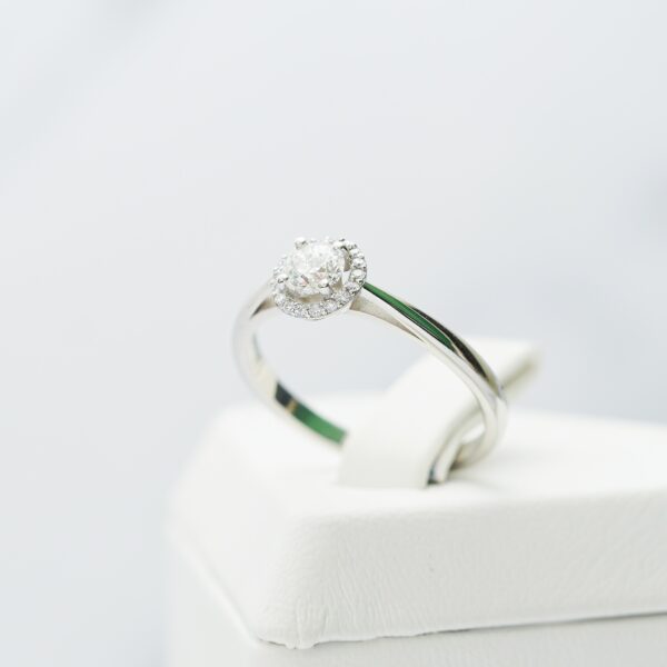 Classic Diamond Halo Engagement Ring - Image 2