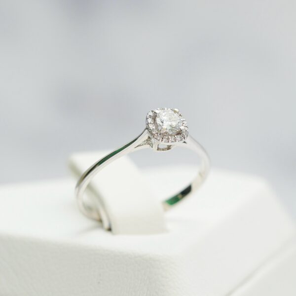 Round Diamond Halo Engagement Ring - Image 4