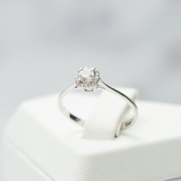 Round Diamond Halo Engagement Ring