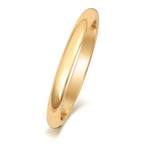9ct Yellow Gold D-shape Wedding Ring 2mm