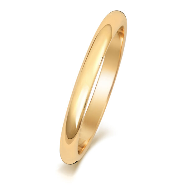 9ct Yellow Gold D-shape Wedding Ring 2mm