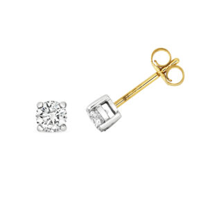 0.60ct Diamond 9K Yellow Gold Classic Stud Earrings