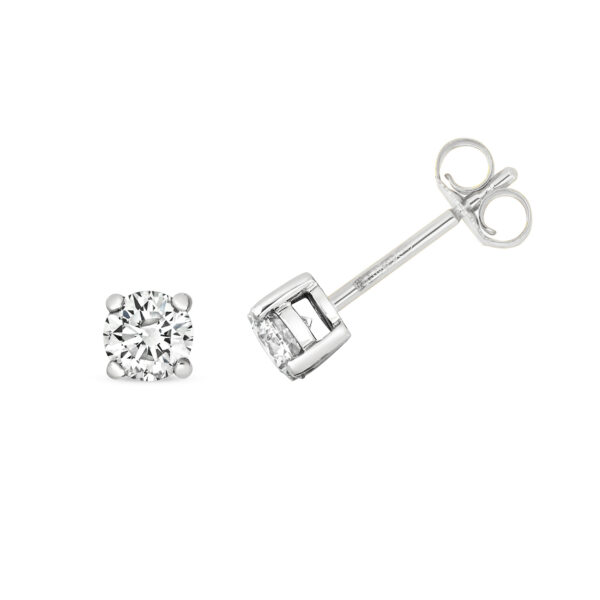 0.60ct Diamond 9K White Gold Classic Stud Earrings