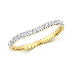 9K Yellow Gold Diamond Curve Ring