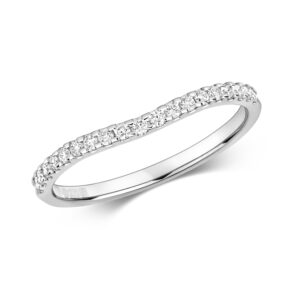 9K White Gold Diamond Curve Ring
