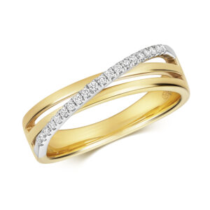 9k Diamond Single Crossover Dress Ring