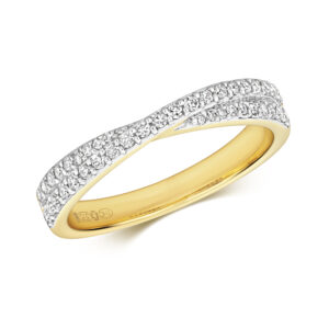 9k Diamond Crossover Dress Ring