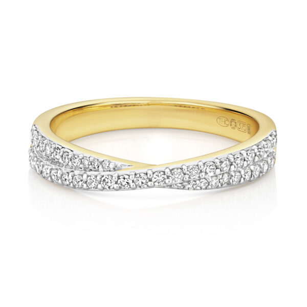 9k Diamond Crossover Dress Ring - Image 2