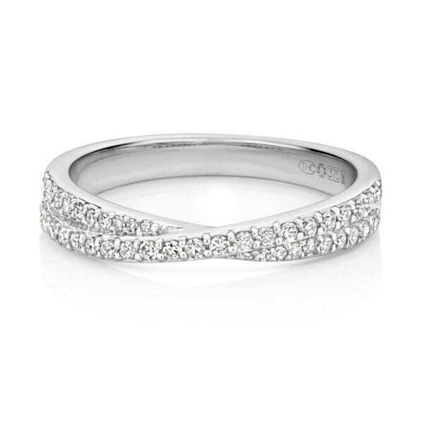 9k Diamond Crossover Dress Ring W/G - Image 2