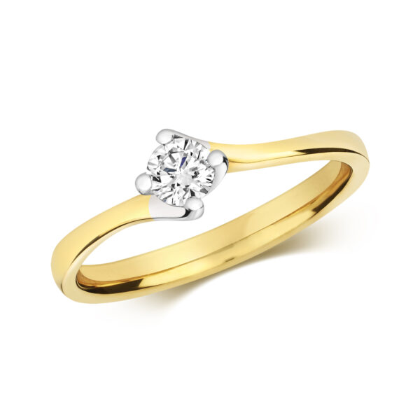 0.25CT Diamond Twist Solitaire Ring