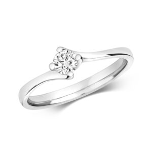 0.25CT Diamond Twist Solitaire Ring