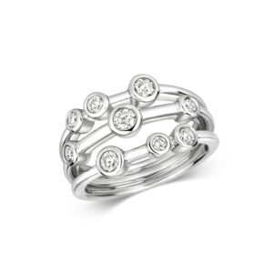 0.50ct Diamond 3 Row Scatter Ring W/G