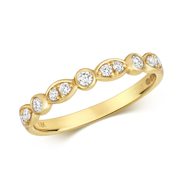 0.22ct Diamond Unique Half Eternity Ring