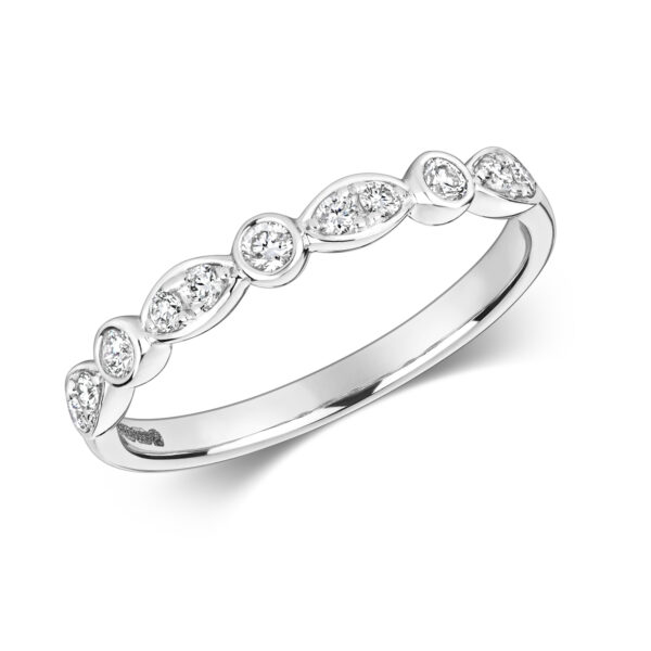 0.22ct Diamond Unique Half Eternity Ring W/G