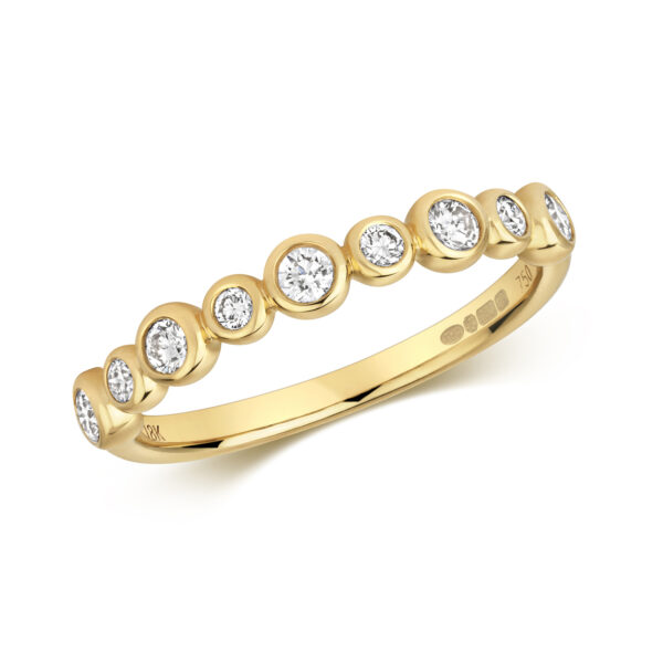 0.31ct Bezel Set Diamond Half Eternity Ring