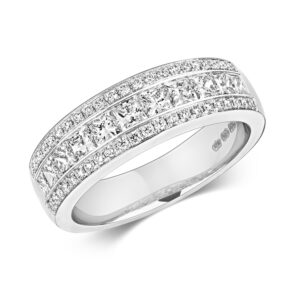Princess Cut Eternity Ring with Diamond Edge