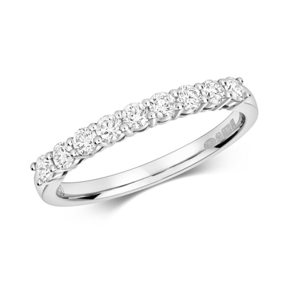 0.45ct Diamond Claw Set Eternity Ring W/G