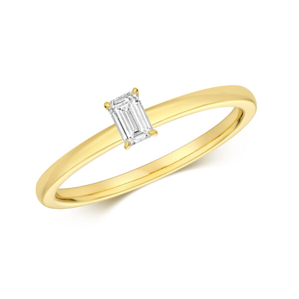 0.20ct Emerald Cut Diamond Solitaire Ring