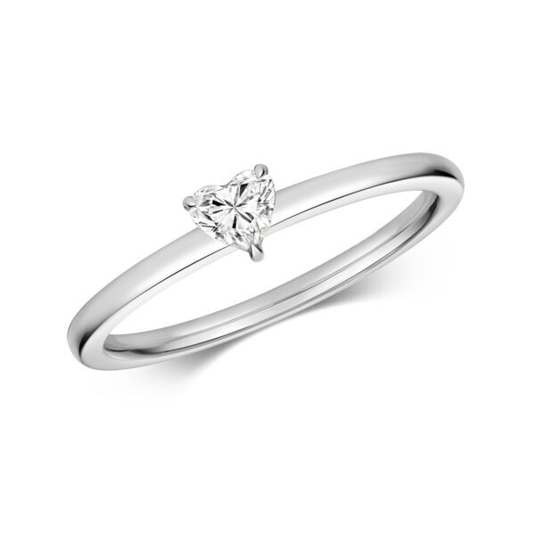 0.20ct Diamond Heart Shape Solitaire Ring W/G