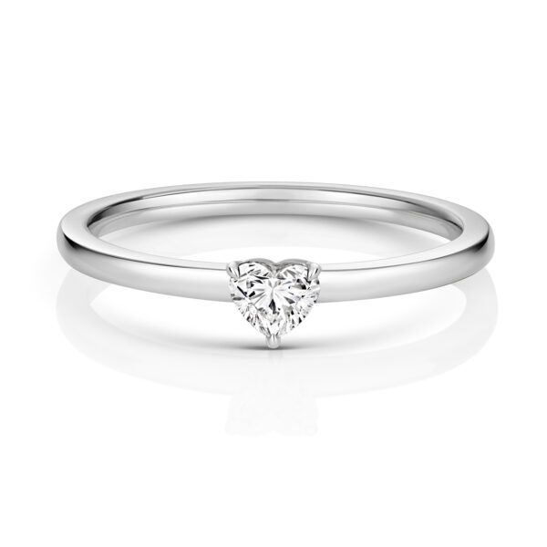 0.20ct Diamond Heart Shape Solitaire Ring W/G - Image 2