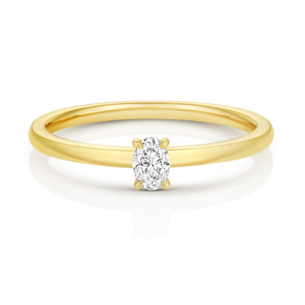 0.19ct Diamond Oval cut Solitaire Ring - Image 2