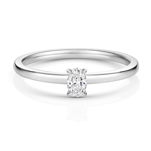 0.19ct Diamond Oval cut Solitaire Ring - Image 2