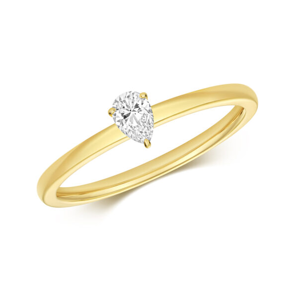0.20CT Diamond Pear Shape Solitaire Ring