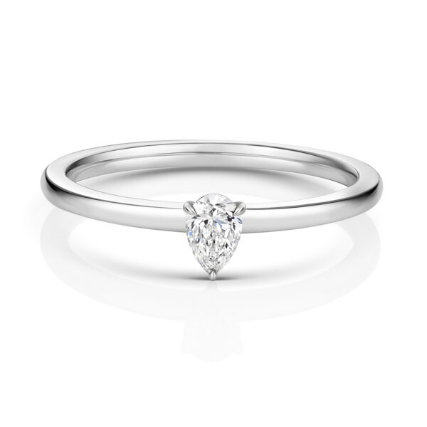 0.20CT Diamond Pear Shape Solitaire Ring - Image 2