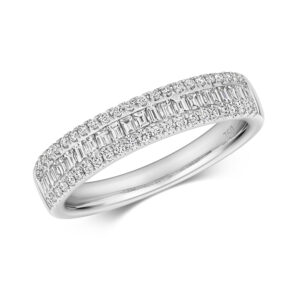 Diamond Baguette Eternity Ring with Diamond Edge