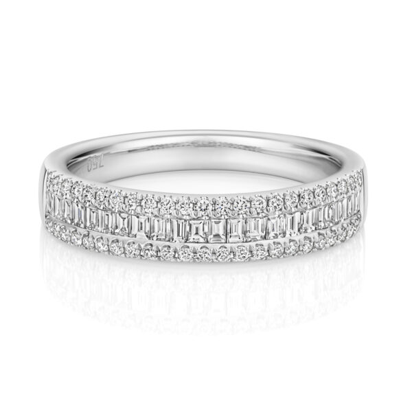 Diamond Baguette Eternity Ring with Diamond Edge - Image 2