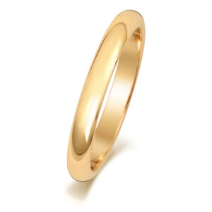 9ct Yellow Gold D-shape Wedding Ring 2.5mm
