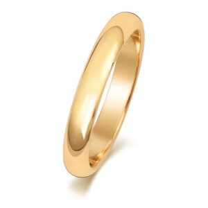9ct Yellow Gold D-shape Wedding Ring 3mm