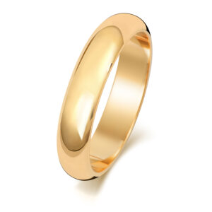 9ct Yellow Gold D-shape Wedding Ring 4mm