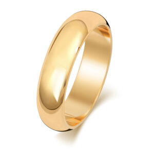 9ct Yellow Gold D-shape Wedding Ring 5mm