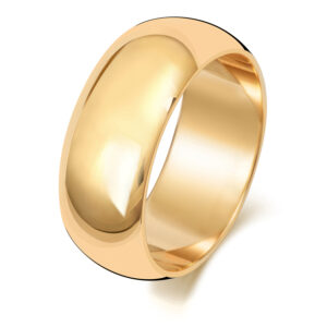 9ct Yellow Gold D-shape Wedding Ring 8mm