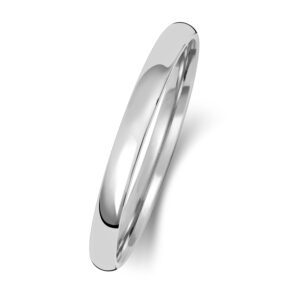 9ct White Gold Slight Court Wedding Ring 2mm