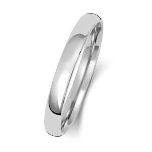 9ct White Gold Slight Court Wedding Ring 2.5mm
