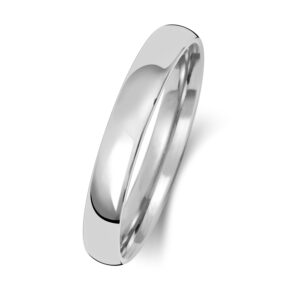 9ct White Gold Slight Court Wedding Ring 3mm