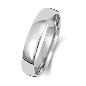 9ct White Gold Slight Court Wedding Ring 4mm