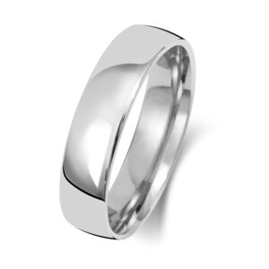 9ct White Gold Slight Court Wedding Ring 5mm