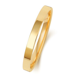 9ct Yellow Gold Flat Court Wedding Ring 2mm