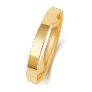9ct Yellow Gold Flat Court Wedding Ring 2.5mm