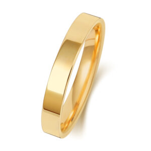 9ct Yellow Gold Flat Court Wedding Ring 3mm
