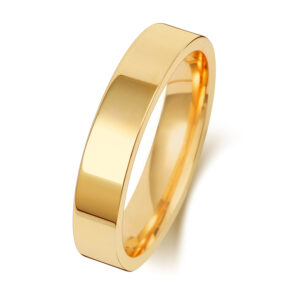 9ct Yellow Gold Flat Court Wedding Ring 4mm