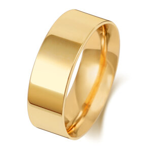 9ct Yellow Gold Flat Court Wedding Ring 7mm