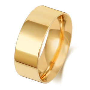 9ct Yellow Gold Flat Court Wedding Ring 8mm