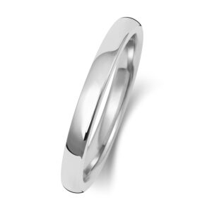 9ct White Gold Soft Court Wedding Ring 2mm