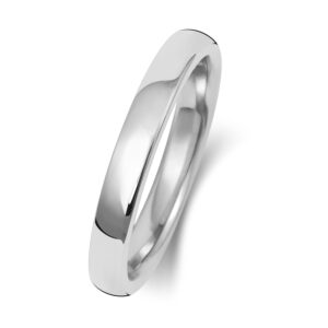 9ct White Gold Soft Court Wedding Ring 2.5mm