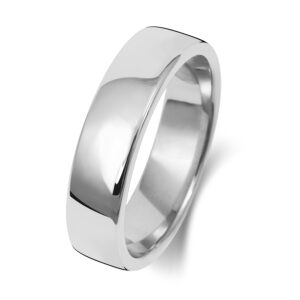 9ct White Gold Soft Court Wedding Ring 5mm